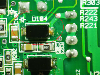 vue de la diode référencée "D104"...